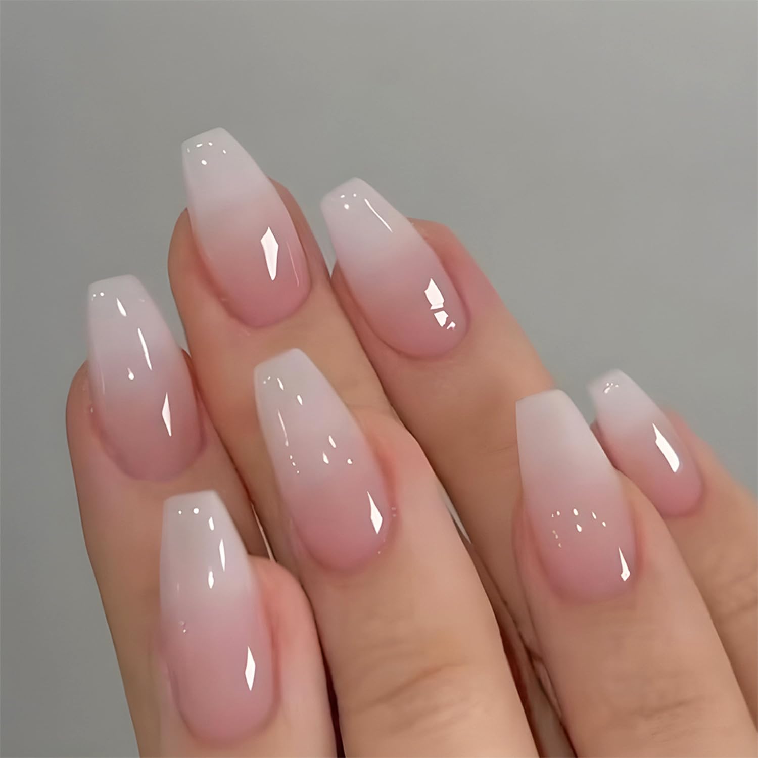 A Set Of 24 Glossy Short Coffi - Nail Art Pink recension och pris
