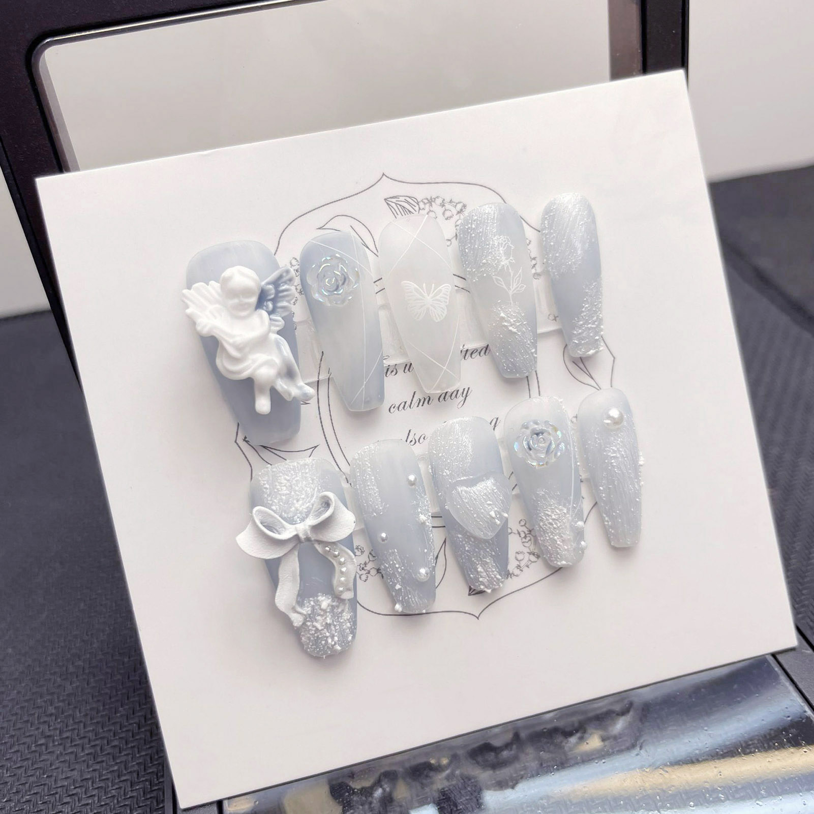 3D Plaster Angel False Nails G - Nail Art Press On recension och pris