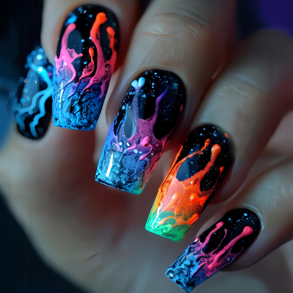 Medium fake nails for women gi - Nail Art Orange recension och pris