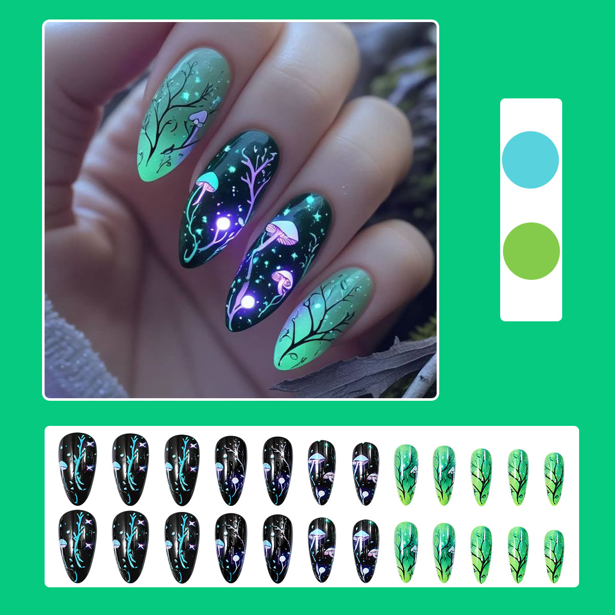 Almond Press on Nails Mushroom - Nail Art Press On recension och pris