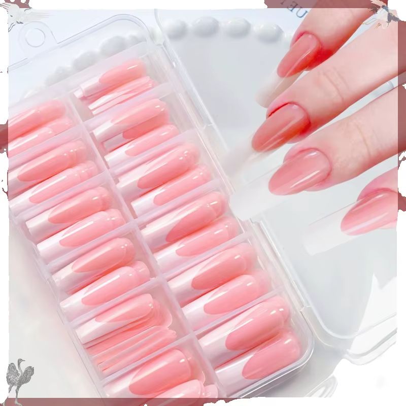 120Pcs Glossy Pink French Pres - Nail Art Press On recension och pris