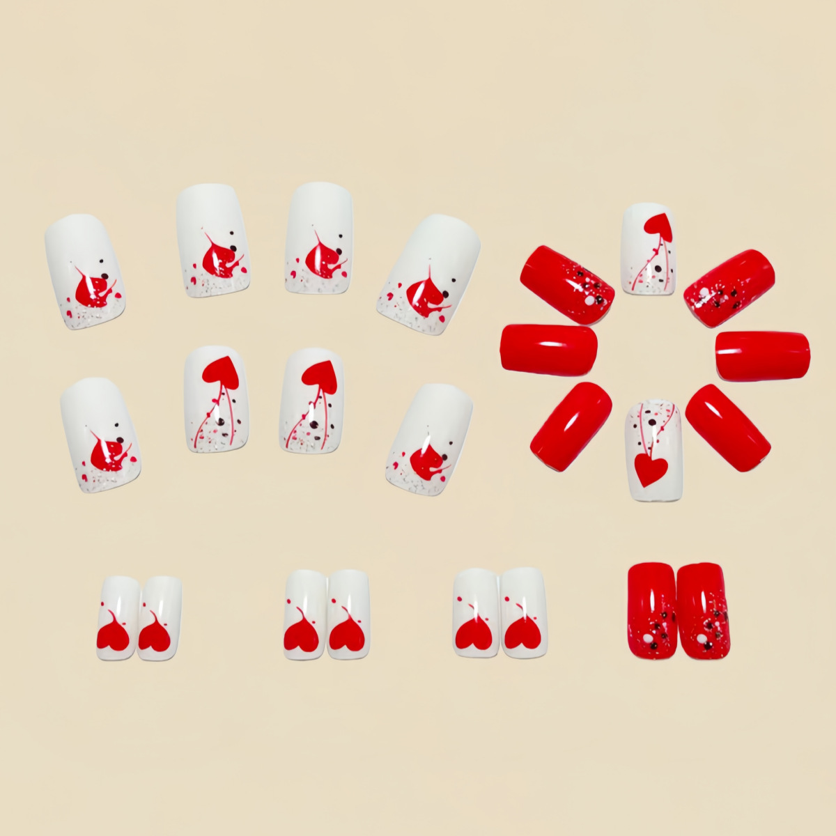 Short Medium fake nails for wo - Nail Art Pink recension och pris