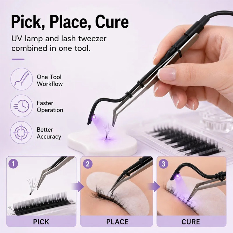 Mini UV Lash Lamp Tweezers 2‑S - Nail Art Ombre recension och pris