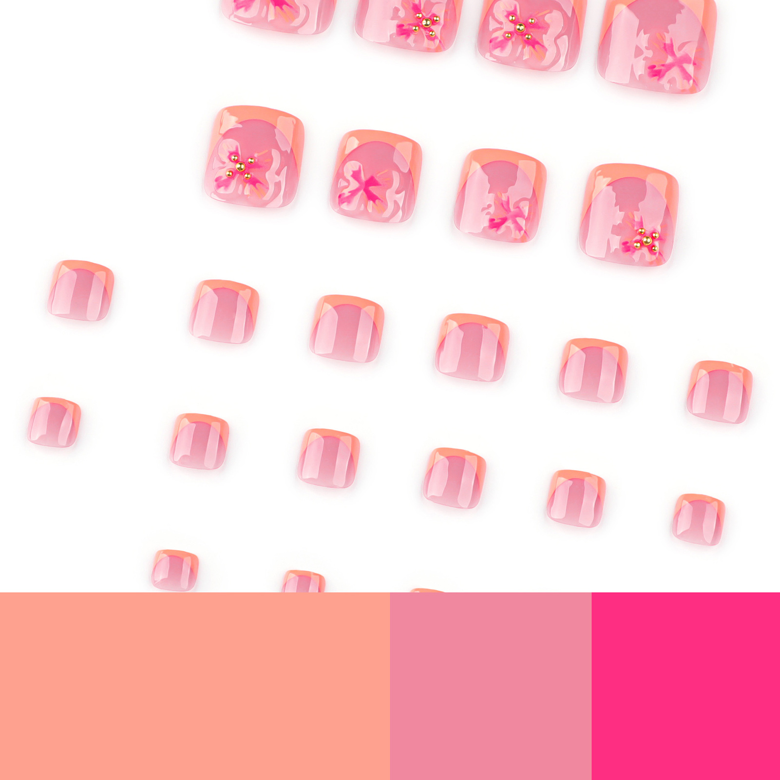 24pcs Charming Flower Pattern  - Nail Art Press On recension och pris