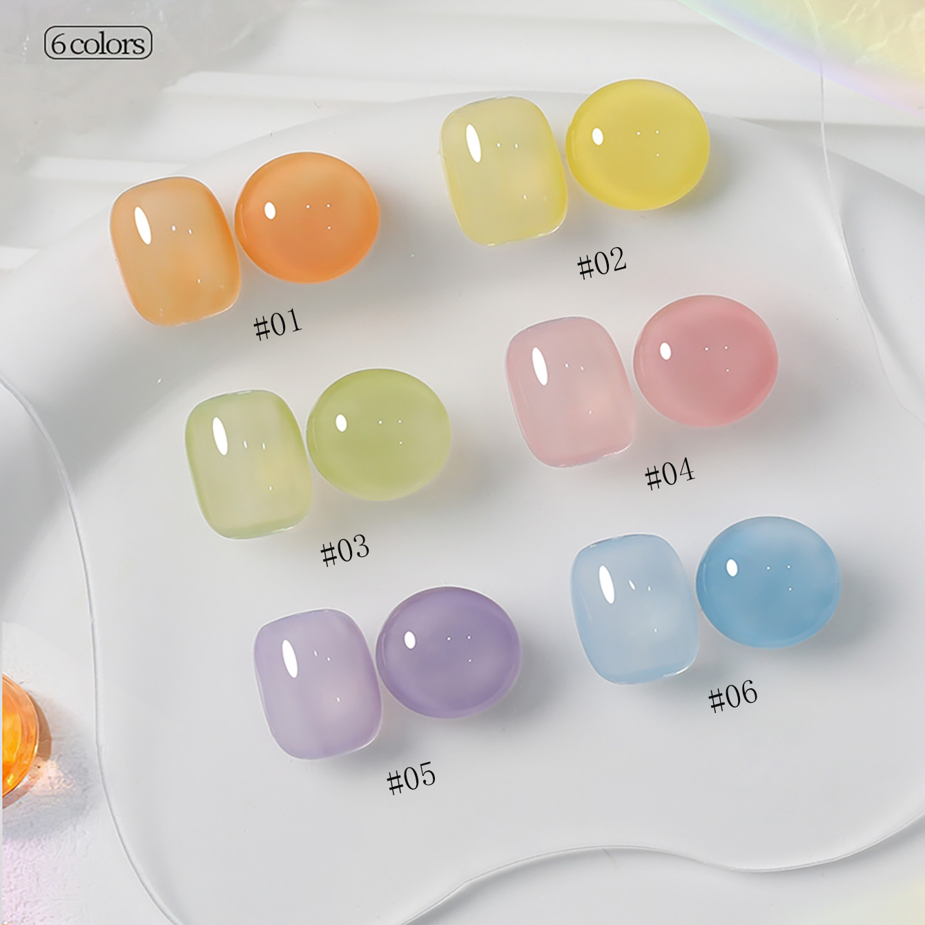 1-6pcs PSK New Macaron Candy O - Nail Art Orange recension och pris