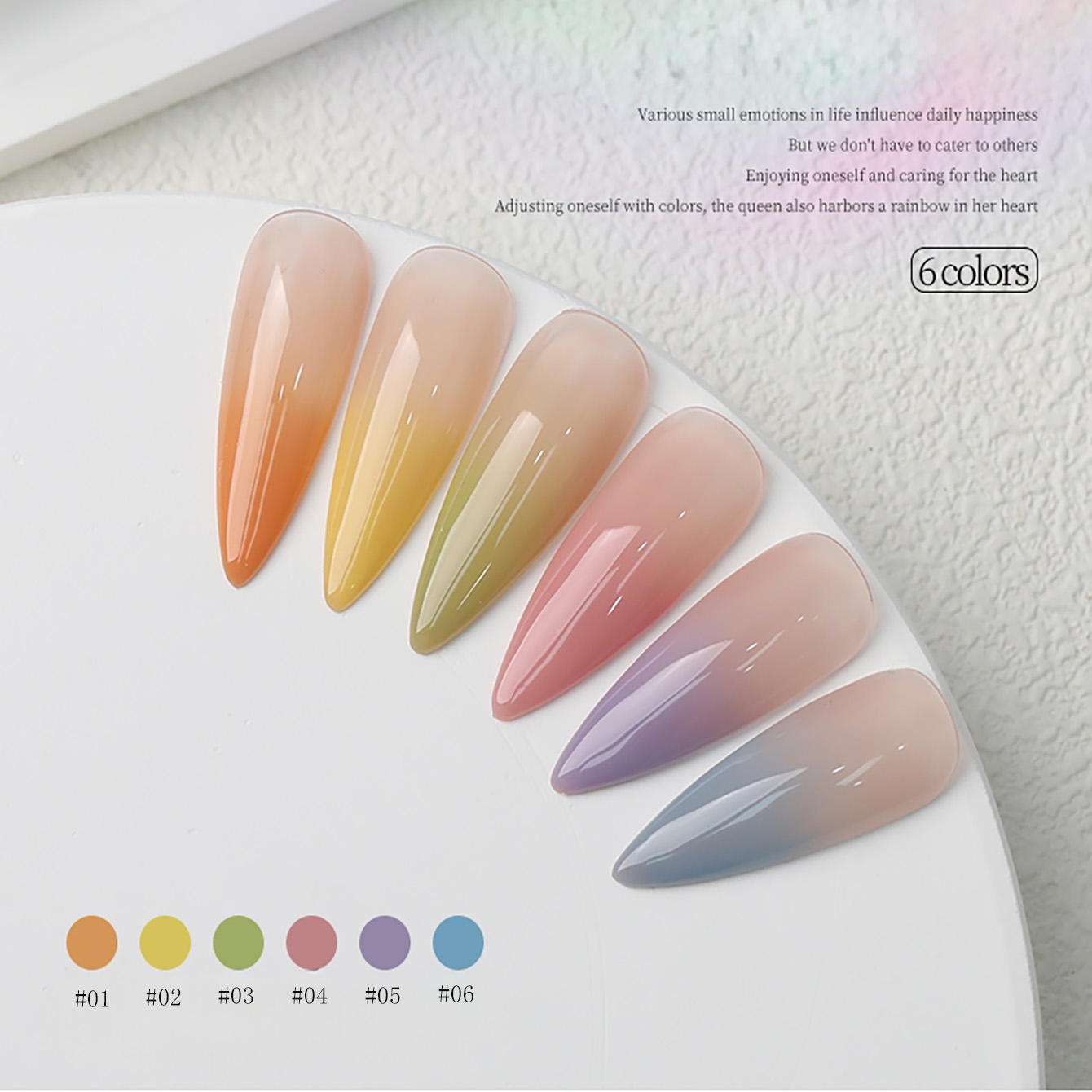 1-6pcs PSK New Macaron Candy O - Nail Art Orange recension och pris