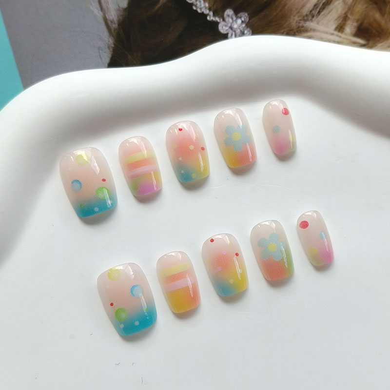 10Pcs Rainbow Bubble Gum Sweet - Nail Art Ombre recension och pris